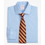 Stretch Madison Relaxed-Fit Dress Shirt, Non-Iron Poplin English Collar Gingham