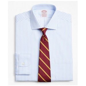 Stretch Madison Relaxed-Fit Dress Shirt, Non-Iron Twill English Collar Bold Stripe