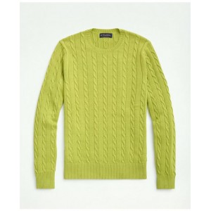 Supima Cotton Cable Crewneck Sweater