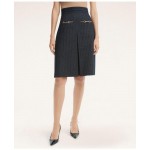 Cotton Pleated A-Line Skirt