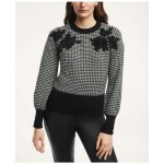 Merino Wool Embroidered Houndstooth Sweater