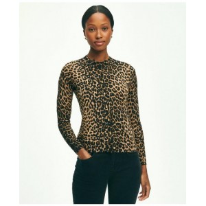 Merino Wool Leopard Print Cardigan