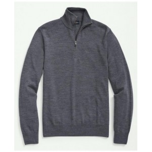 Big & Tall Fine Merino Wool Half-Zip Sweater