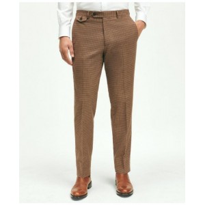 Slim Fit Stretch Brushed Cotton Guncheck Trousers