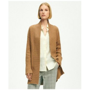 Camel Hair Open Front Cardigan