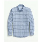 Stretch Non-Iron Oxford Polo Button-Down Collar, Gingham Shirt