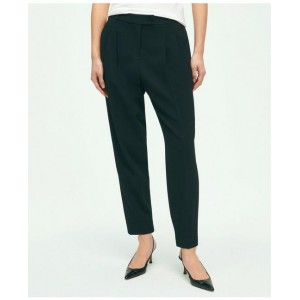 Cropped Fine Twill Crepe Pants