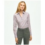 Fitted Non-Iron Stretch Supima Cotton Striped Dress Shirt