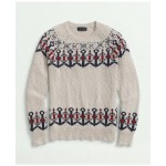 Vintage-Inspired Anchor Sweater In Cotton-Linen Blend