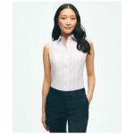 Fitted Supima Stretch Cotton Non-Iron Sleeveless Stripe Shirt