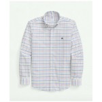 Stretch Cotton Non-Iron Oxford Polo Button Down Collar, Multi Windowpane Shirt