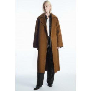 BELTED DOUBLE-FACED WOOL COAT