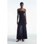 PLEATED KNITTED MAXI DRESS