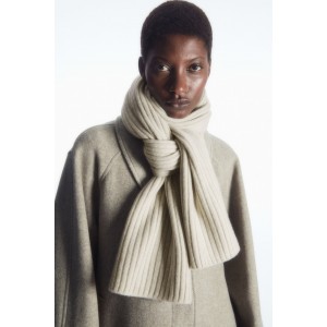 CHUNKY RIBBED PURE CASHMERE SCARF