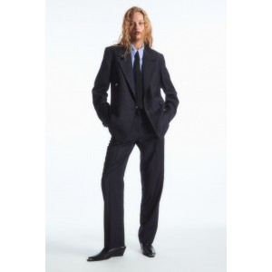 LOW-RISE TAILORED WOOL PANTS