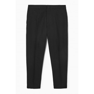 LINEN AND COTTON-BLEND TAILORED PANTS