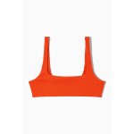 SQUARE-NECK RIBBED BIKINI TOP