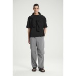 WIDE-LEG ELASTICATED COTTON TROUSERS