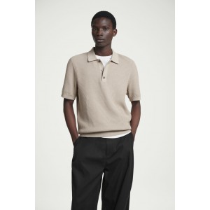 TEXTURED KNITTED POLO SHIRT