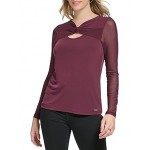 Long Sleeve with Mesh Knot Detail Port