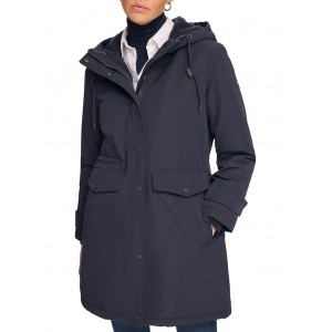 Parka with Faux Sherpa Hood Navy
