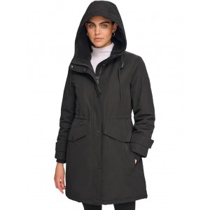 Parka with Faux Sherpa Hood Black