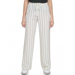 Pull-On Pants with Pockets White/Black Combo