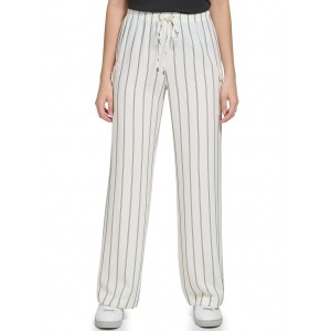Pull-On Pants with Pockets White/Black Combo