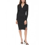 womens ribbed collared sweaterdress