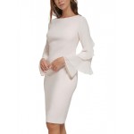 womens crepe chiffon cuffs cocktail and party dress