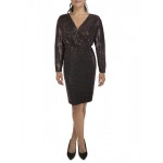 plus womens sequined midi cocktail and party dress