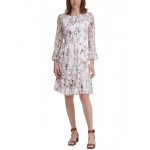 womens floral print knee-length midi dress