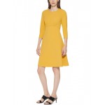 womens gathered above knee fit & flare dress