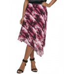 womens pleated print asymmetrical skirt