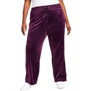 plus womens stretch pull on wide leg pants