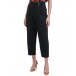 womens straight leg belted cropped pants
