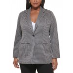 plus womens houndstooth suit separate one-button blazer