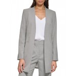 womens collarless business open-front blazer