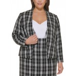 plus womens collarless suit separate open-front blazer