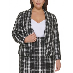 plus womens collarless suit separate open-front blazer