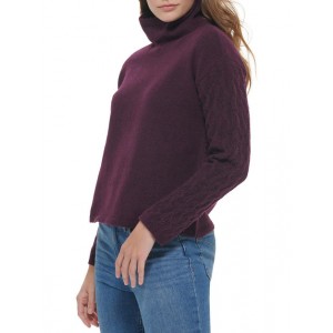 womens cable knit cowlneck pullover sweater