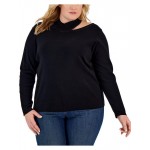 plus womens sequined mock neck pullover sweater