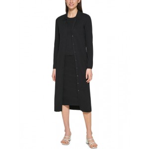 womens ribbed knit long duster sweater