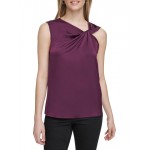 womens twisted-neck tank shell