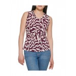 womens printed ruched shell