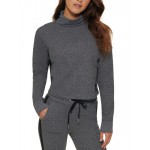 womens cropped long sleeve turtleneck top