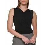 womens sleeveless v-neck blouse