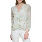 womens ruched v-neck blouse