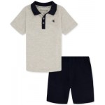 Little Boys Cotton Heather Jersey Polo Shirt & Twill Shorts 2 Piece Set