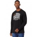 Mens Carhartt Relaxed Fit Midweight Long Sleeve Flag Graphic T-Shirt